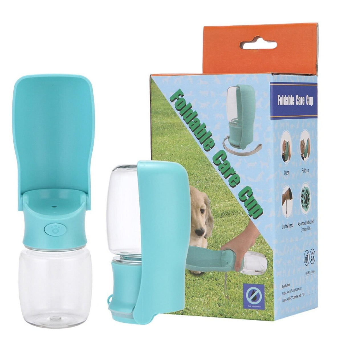 Portable Foldable Dog Water Bottle - Convenient Pet Hydration Dispenser.