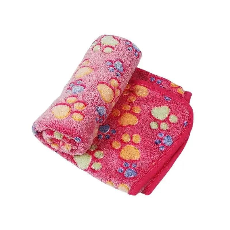 Cozy Cartoon Paws Pet Blanket - The Perfect Soft Mat for Dogs and Cats.