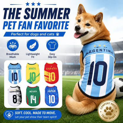 Sporty Lightweight Breathable Pet Soccer Jersey Vest - Perfect for Active Dogs and Cats!