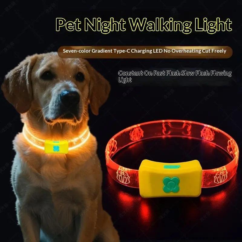 Illuminate Your Night Walks with Our Rechargeable LED Dog Collar - Reflective, Waterproof, and Adjustable for Every Pup.