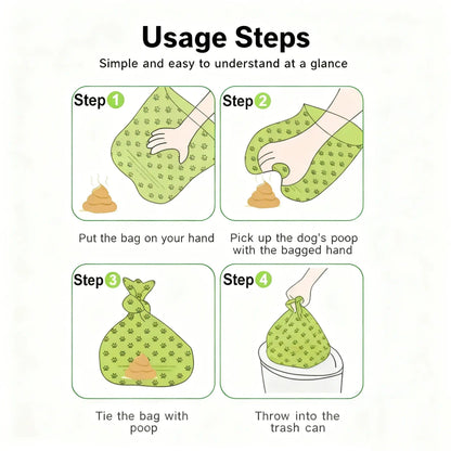 Eco-Friendly Paw-Print Dog Poop Bags - Durable, Leak-Proof Solution for Effortless Outdoor Cleanups!.