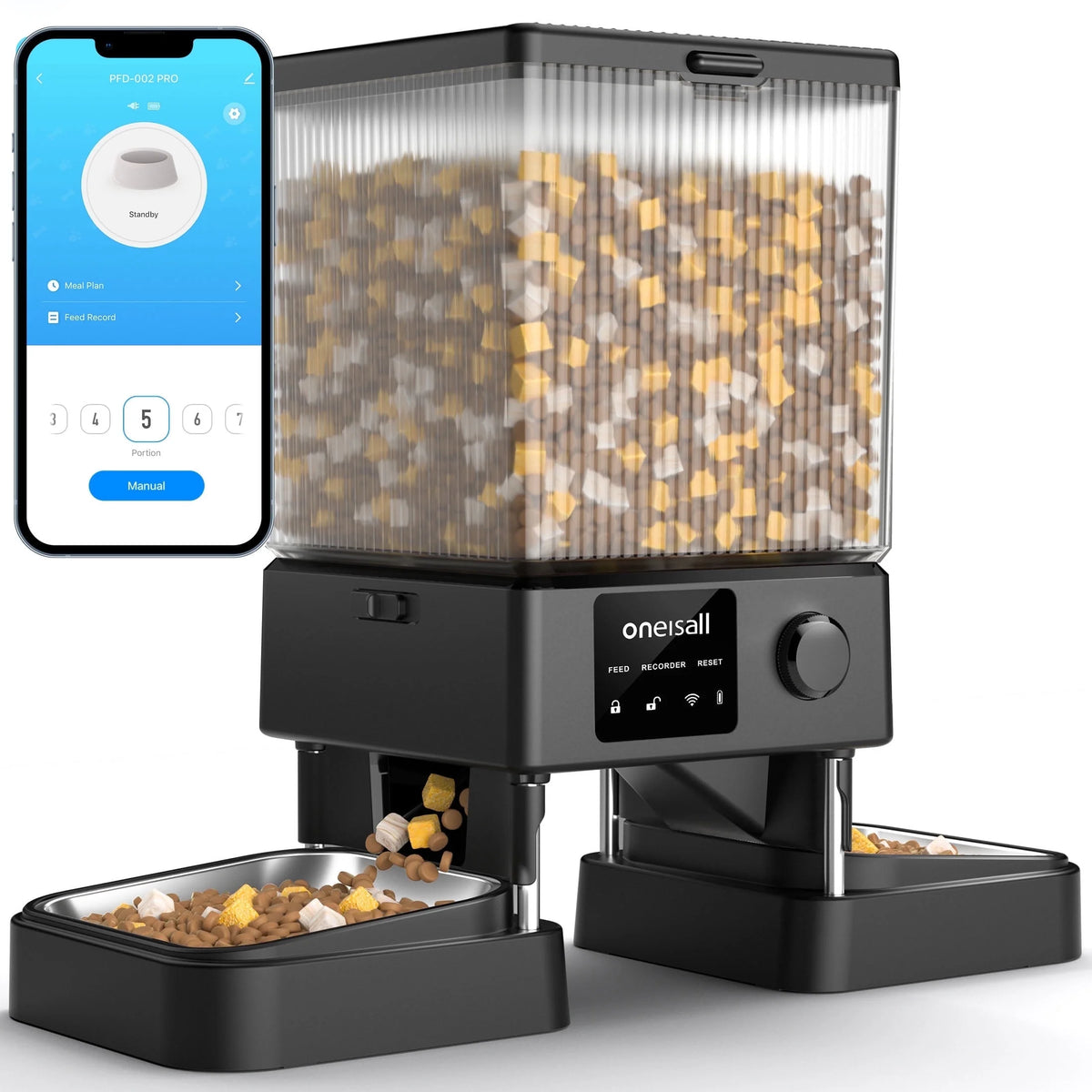 Revolutionize Your Pet's Mealtime with the 5L Automatic Cat Feeder - Smart App Control, Dual Bowl Design & 5G Wi-Fi Connectivity for Your Furry Friends!