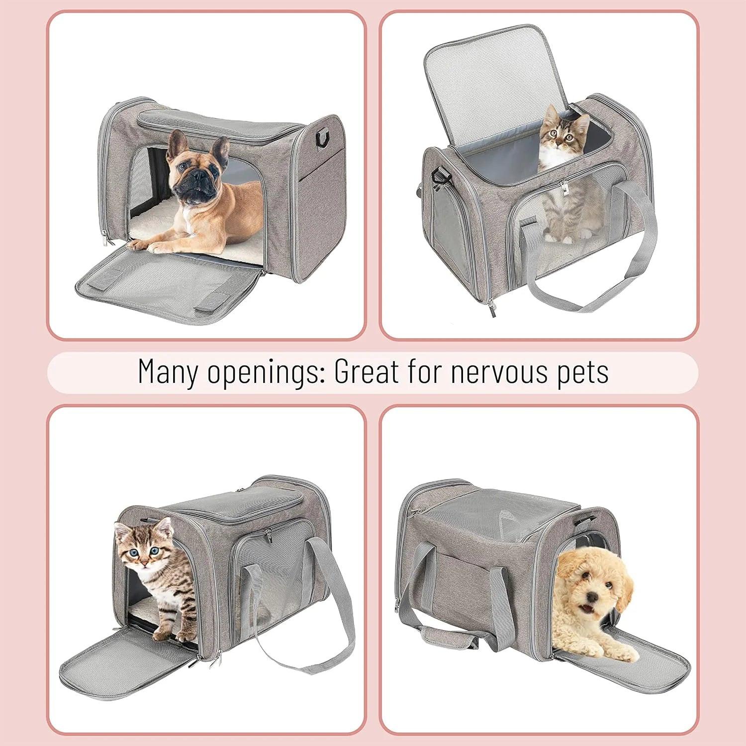 Premium Soft-Sided Pet Carrier for Cats and Dogs - Ideal for Travel and Transport.