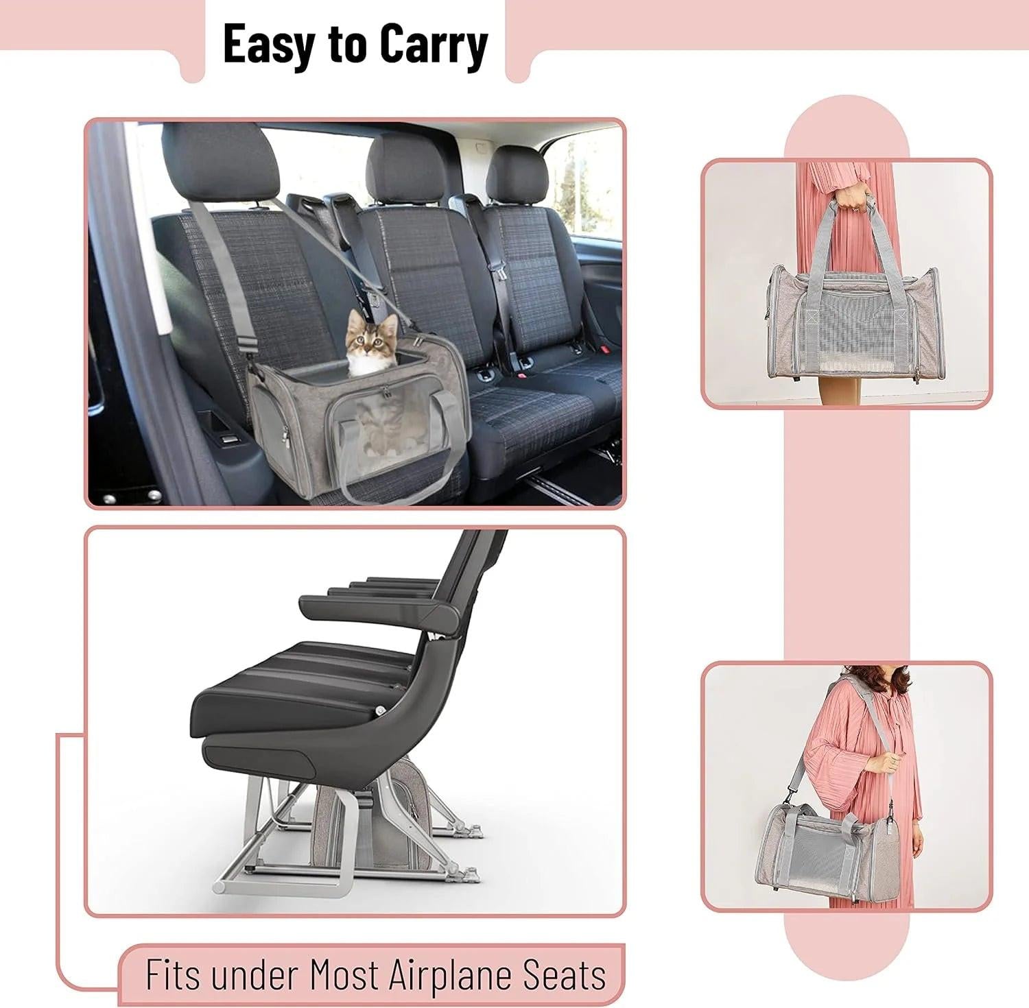 Premium Soft-Sided Pet Carrier for Cats and Dogs - Ideal for Travel and Transport.