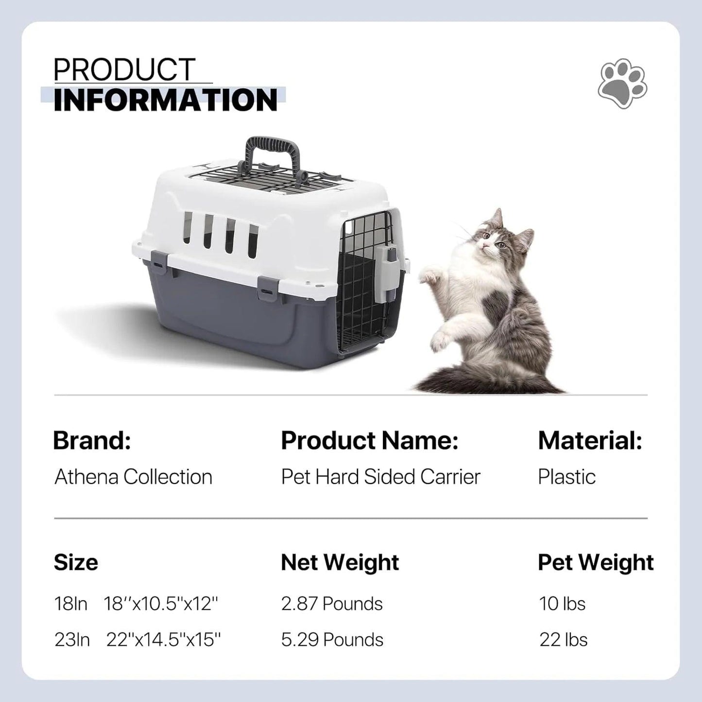 Ultimate Hard-Sided Travel Pet Carrier for Small Dogs and Cats - Secure, Comfortable, and Convenient for Pets Up to 10lbs.