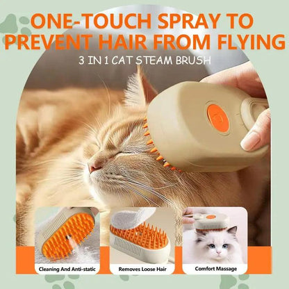 Transform Grooming Time with the Ultimate Pet Steam Brush & Hair Remover for Cats and Dogs â ‚¬" Adjustable Settings & Soothing Steamy Mist!.