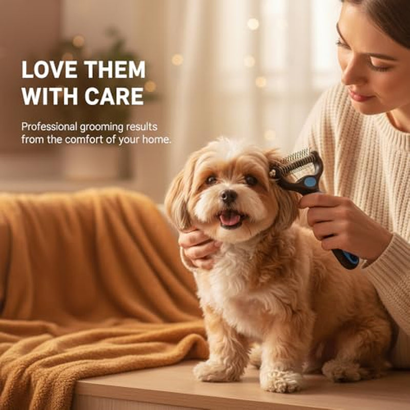 Transform Your Pet's Grooming Routine with the Dematting Comb and Undercoat Rake - Essential Tool for Long-Haired Dogs and Cats in Medium Pink