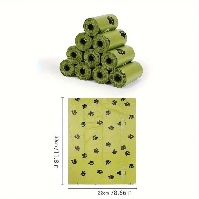 Eco-Friendly Paw-Print Dog Poop Bags - Durable, Leak-Proof Solution for Effortless Outdoor Cleanups!.