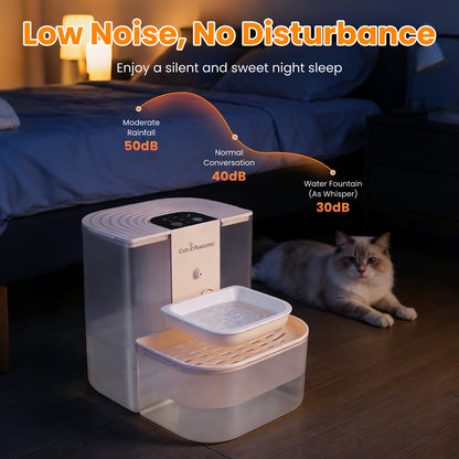 Smart Pet Water Fountain - 4.5L Automatic Cat & Dog Water Dispenser with Remote Control, Rechargeable & Self-Refill, 3 Adjustable Volumes & Cleaning Brush Included