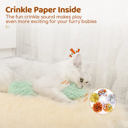 Potaroma Interactive Cat Kicker Toys - 3 Colorful Crinkle Pillows for Endless Indoor Fun and Exercise