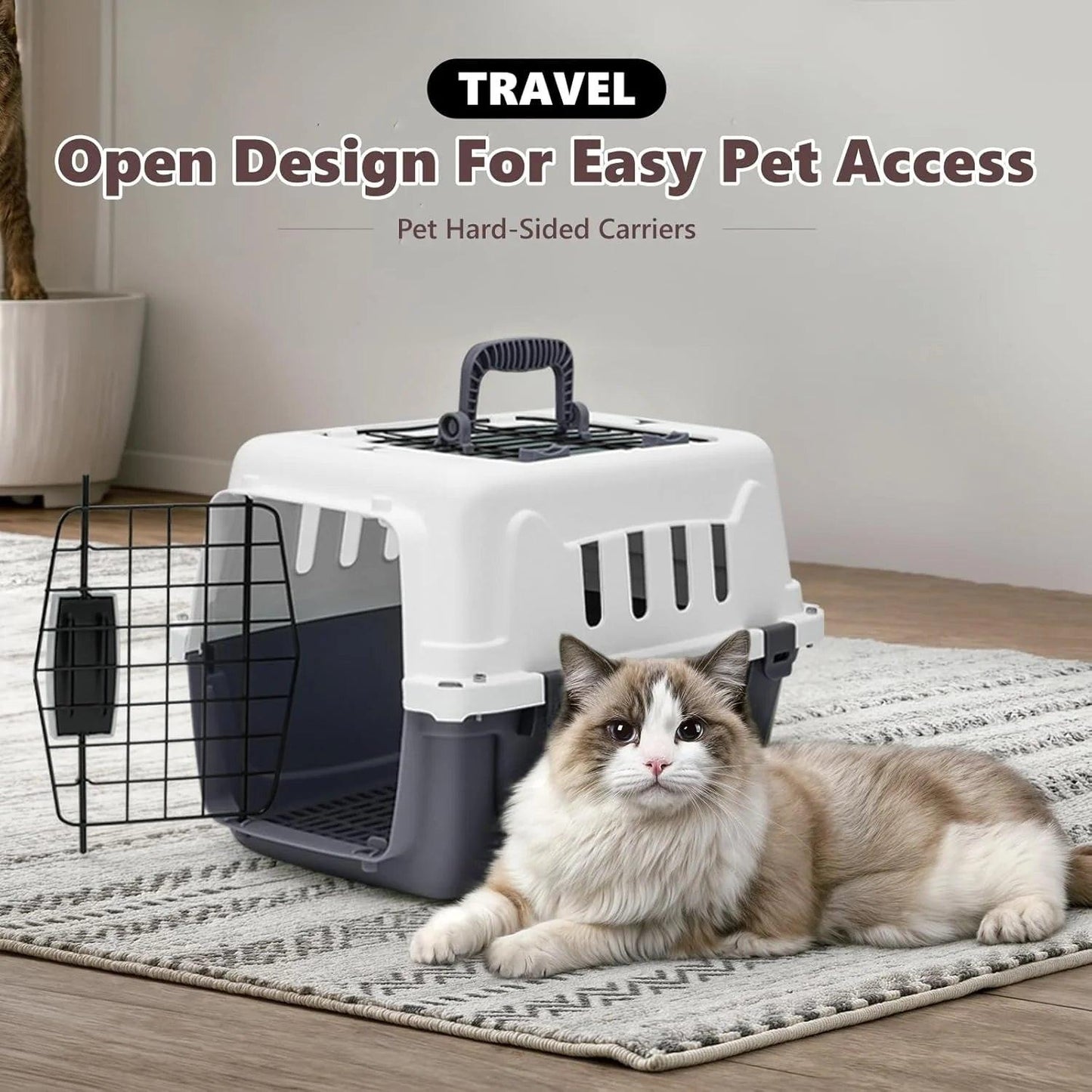 Ultimate Hard-Sided Travel Pet Carrier for Small Dogs and Cats - Secure, Comfortable, and Convenient for Pets Up to 10lbs.