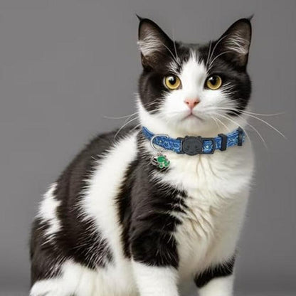 Breakaway Cat Collar Set, 2-Pack Cotton Collars with Bells, Adorable Dinosaur Design for Kittens.