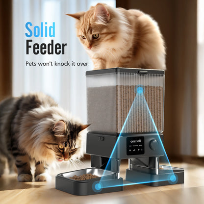 Revolutionize Your Pet's Mealtime with the 5L Automatic Cat Feeder - Smart App Control, Dual Bowl Design & 5G Wi-Fi Connectivity for Your Furry Friends!