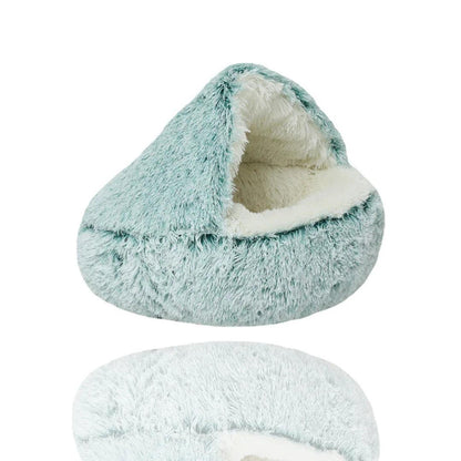 Orthopedic Pet Cave Bed | Calming Plush Bed for Cats & Small Dogs.
