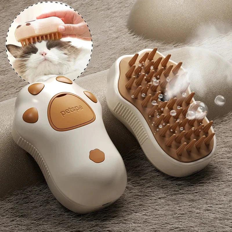 Electric Cat Steam Brush â ‚¬" 3-In-1 Pet Grooming Comb with Water Spray for Cats and Dogs, USB Rechargeable.