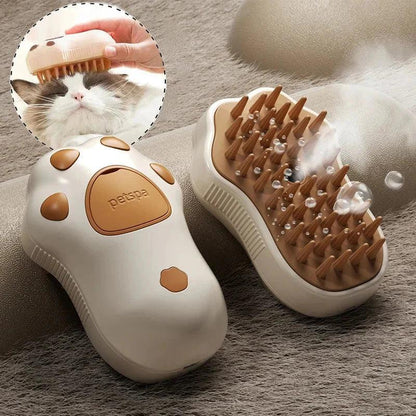 Electric Cat Steam Brush â ‚¬" 3-In-1 Pet Grooming Comb with Water Spray for Cats and Dogs, USB Rechargeable.