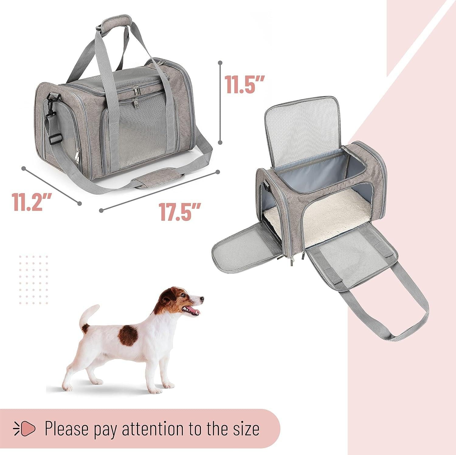 Premium Soft-Sided Pet Carrier for Cats and Dogs - Ideal for Travel and Transport.
