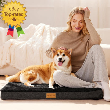 Orthopedic XL Dog Bed Large Sized Dog 42''X28'' Soft Waterproof Egg Crate Foam