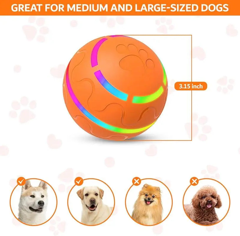 Vibrating Automatic Dog Ball Toy - USB Rechargeable, Interactive Play for Dogs and Cats (Available in Small, Medium, and Large Sizes)