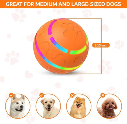 Vibrating Automatic Dog Ball Toy - USB Rechargeable, Interactive Play for Dogs and Cats (Available in Small, Medium, and Large Sizes)
