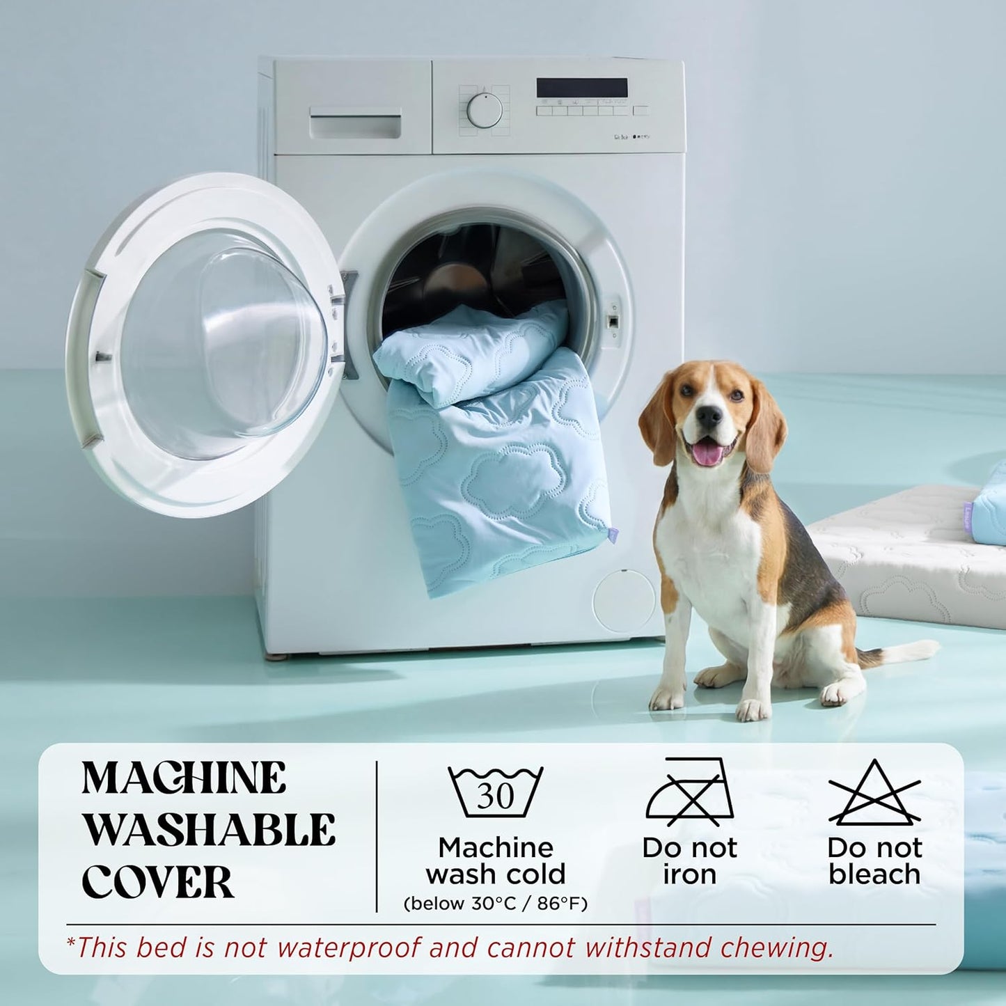 XL Cooling Dog Bed - Q-Max>0.5 Cooling Mat with Removable Washable Cover, Breathable Orthopedic Egg Crate Foam Non-Slip Summer Pad for Extra Large Active, Senior, and Long-Haired Pets, 41 x 27 Inches
