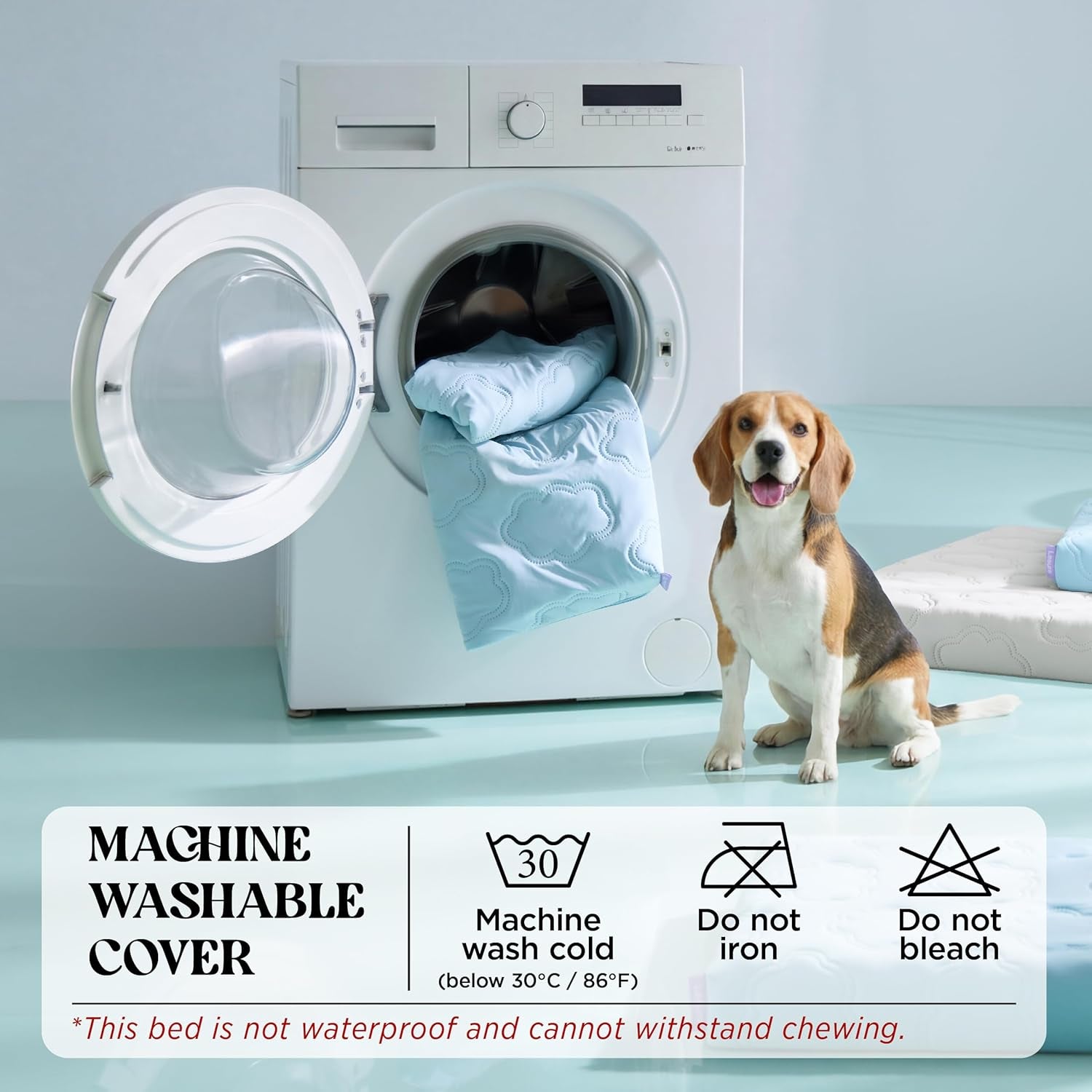 XL Cooling Dog Bed - Q-Max>0.5 Cooling Mat with Removable Washable Cover, Breathable Orthopedic Egg Crate Foam Non-Slip Summer Pad for Extra Large Active, Senior, and Long-Haired Pets, 41 x 27 Inches
