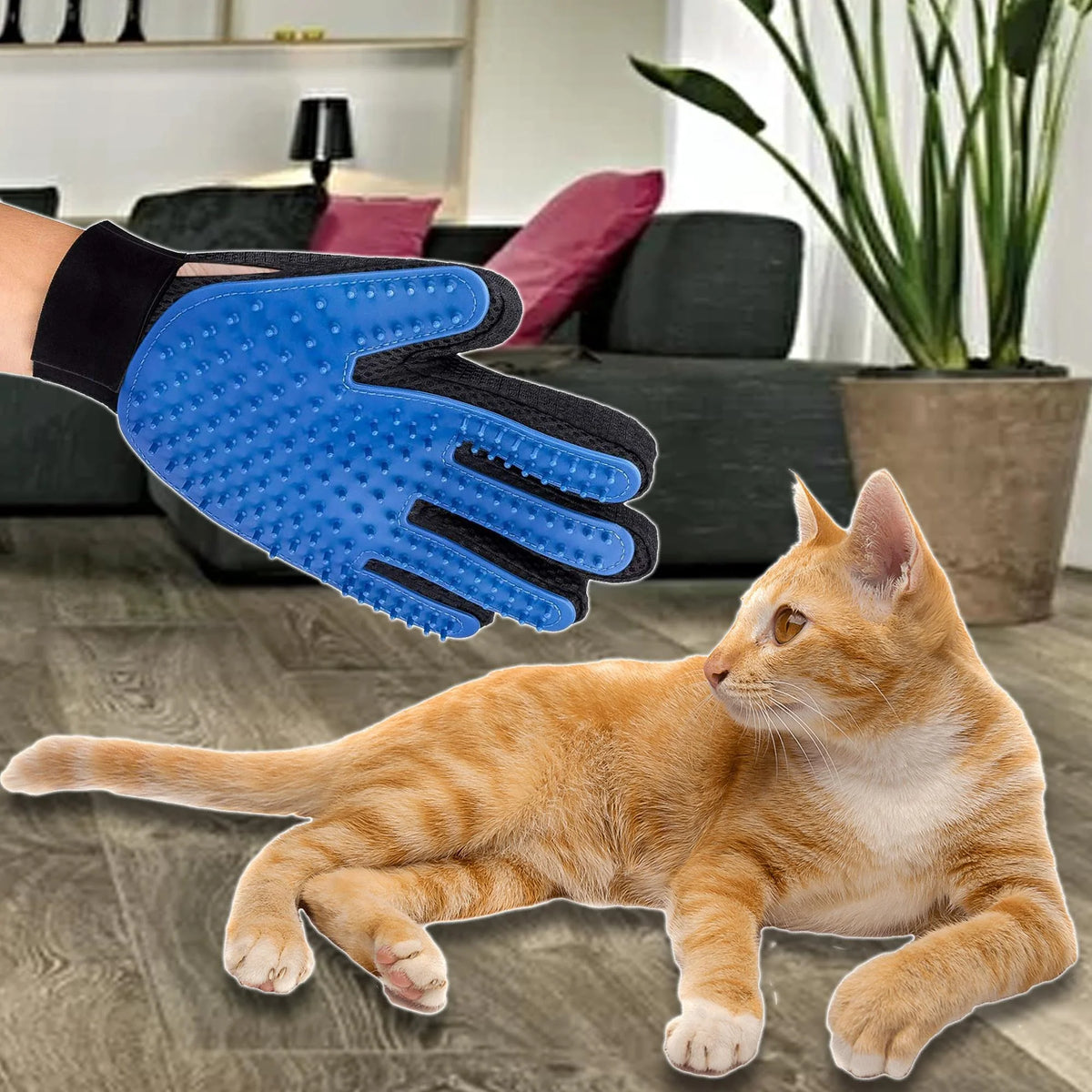 Pet Grooming Gloves for Dogs and Horses - Deshedding Mitts for Hair Removal and Massage