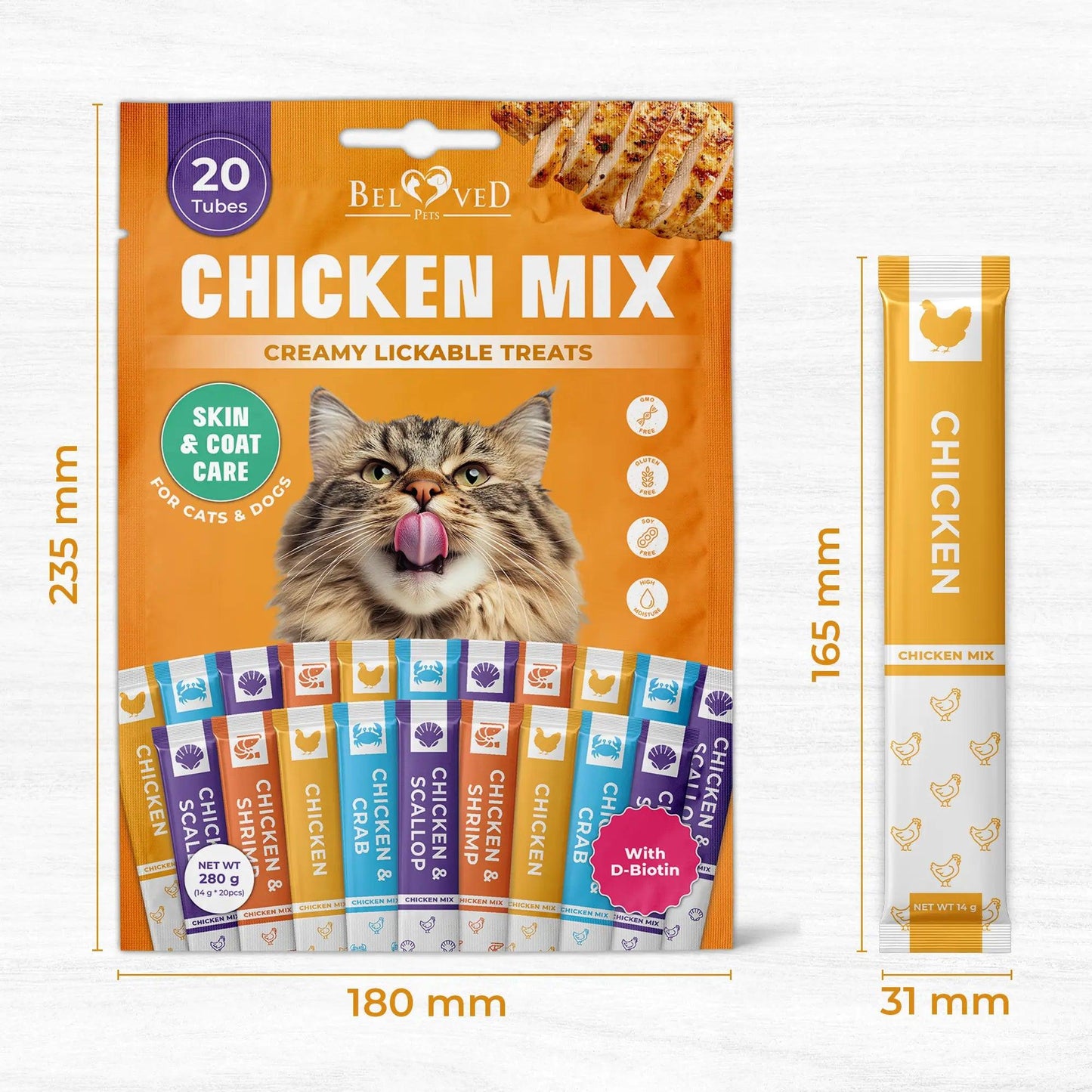 Treat Your Furry Friend to Irresistible Creamy Chicken & Tuna Delights - 40 Lickable Sticks for Urinary & Skin Health Support!.