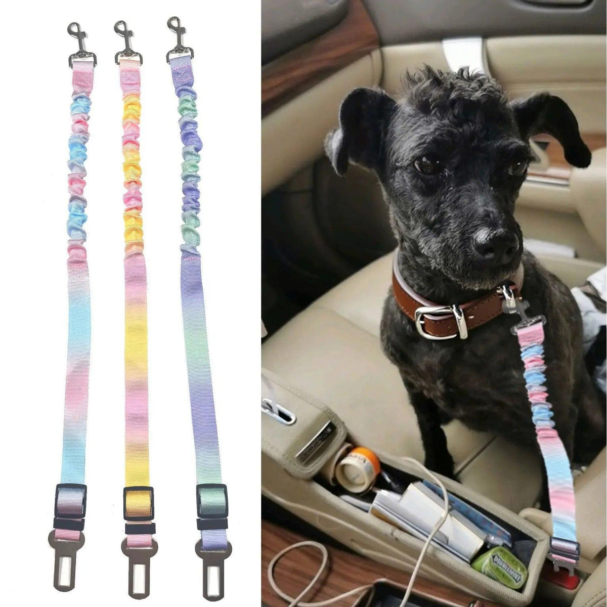 Ensure Your Pet's Safety on the Road with Our Adjustable 2 Pack Pet Seatbelt Restraint for Dogs and Cats - Fast Shipping from USA!.