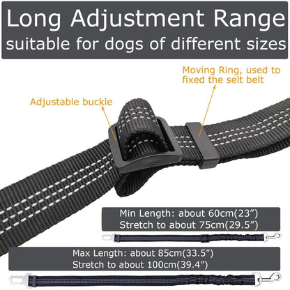 Ensure Your Pet's Safety on the Road with Our Adjustable 2 Pack Pet Seatbelt Restraint for Dogs and Cats - Fast Shipping from USA!.
