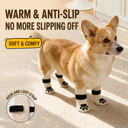 Dog Paw Protectors - 4-Piece Silicone Set with Anti-Slip Grip for Enhanced Outdoor Safety of Puppies and Dogs