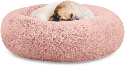 Indulge Your Pet with the Plush Donut-Shaped Calming Bed â ‚¬" Cozy Comfort for Dogs and Cats, Available in Sizes S-XXL.