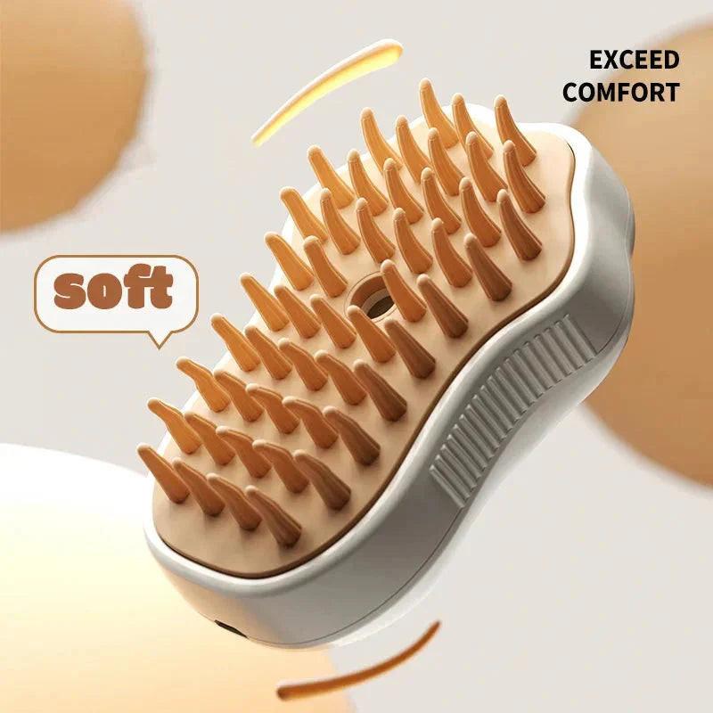 Electric Cat Steam Brush â ‚¬" 3-In-1 Pet Grooming Comb with Water Spray for Cats and Dogs, USB Rechargeable.