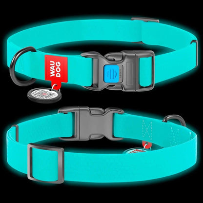 Unleash Adventure with Our Heavy-Duty Adjustable Waterproof Dog Collar for Medium Dogs - Size M, Glow-in-the-Dark Safety Feature!.