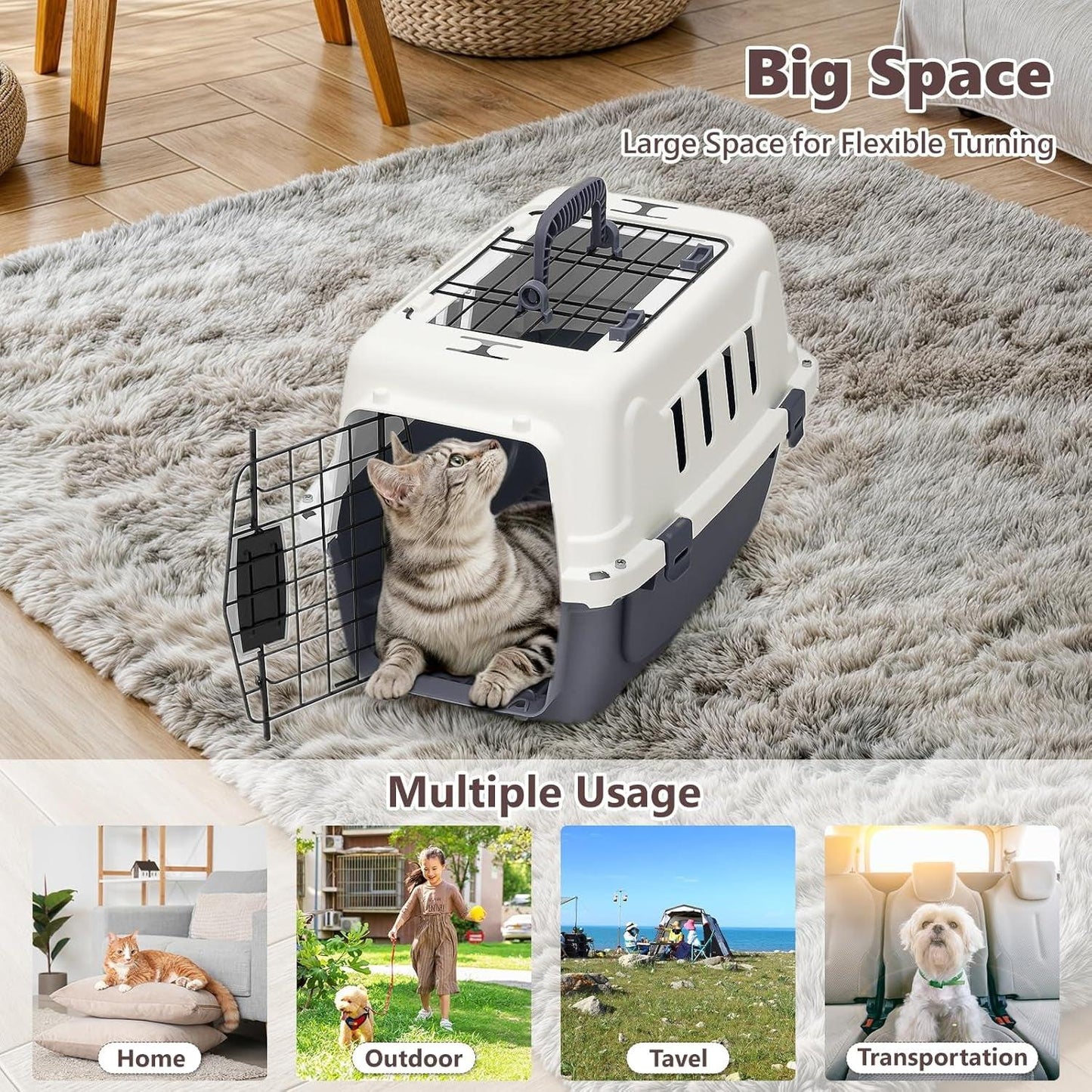 Ultimate Hard-Sided Travel Pet Carrier for Small Dogs and Cats - Secure, Comfortable, and Convenient for Pets Up to 10lbs.