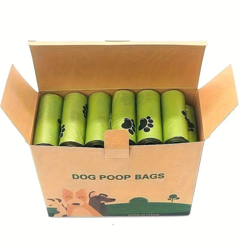 Eco-Friendly Paw-Print Dog Poop Bags - Durable, Leak-Proof Solution for Effortless Outdoor Cleanups!.