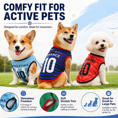 Sporty Lightweight Breathable Pet Soccer Jersey Vest - Perfect for Active Dogs and Cats!