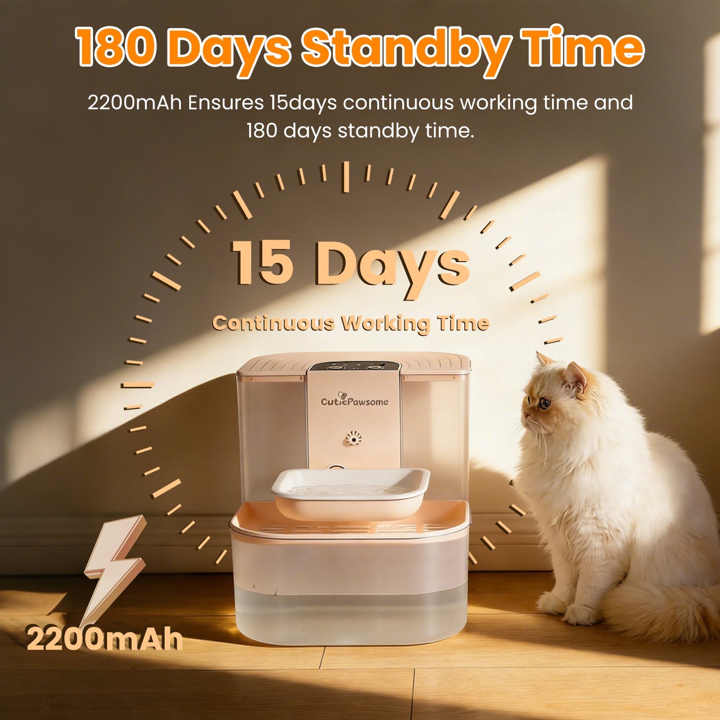 Smart Pet Water Fountain - 4.5L Automatic Cat & Dog Water Dispenser with Remote Control, Rechargeable & Self-Refill, 3 Adjustable Volumes & Cleaning Brush Included