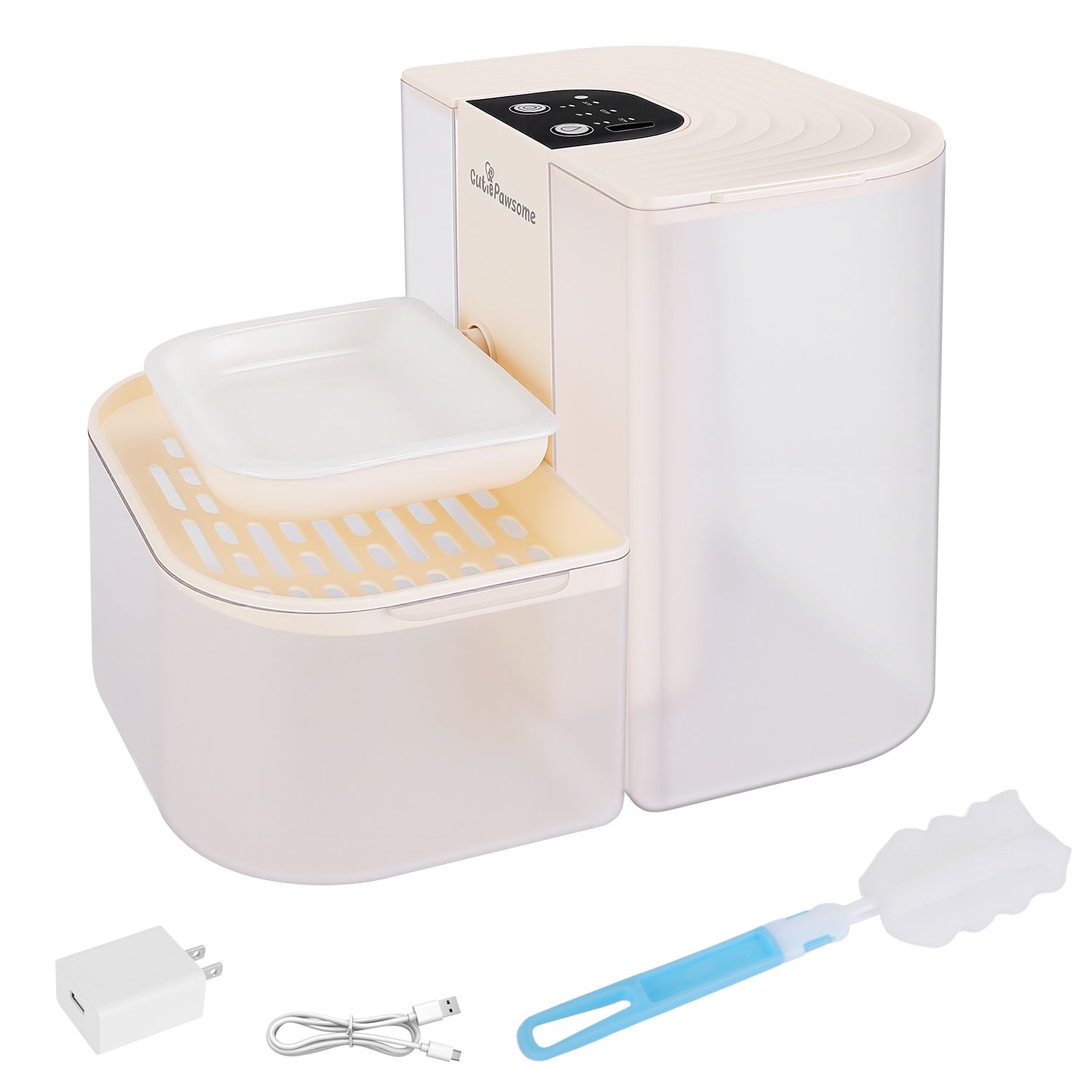 Smart Pet Water Fountain - 4.5L Automatic Cat & Dog Water Dispenser with Remote Control, Rechargeable & Self-Refill, 3 Adjustable Volumes & Cleaning Brush Included