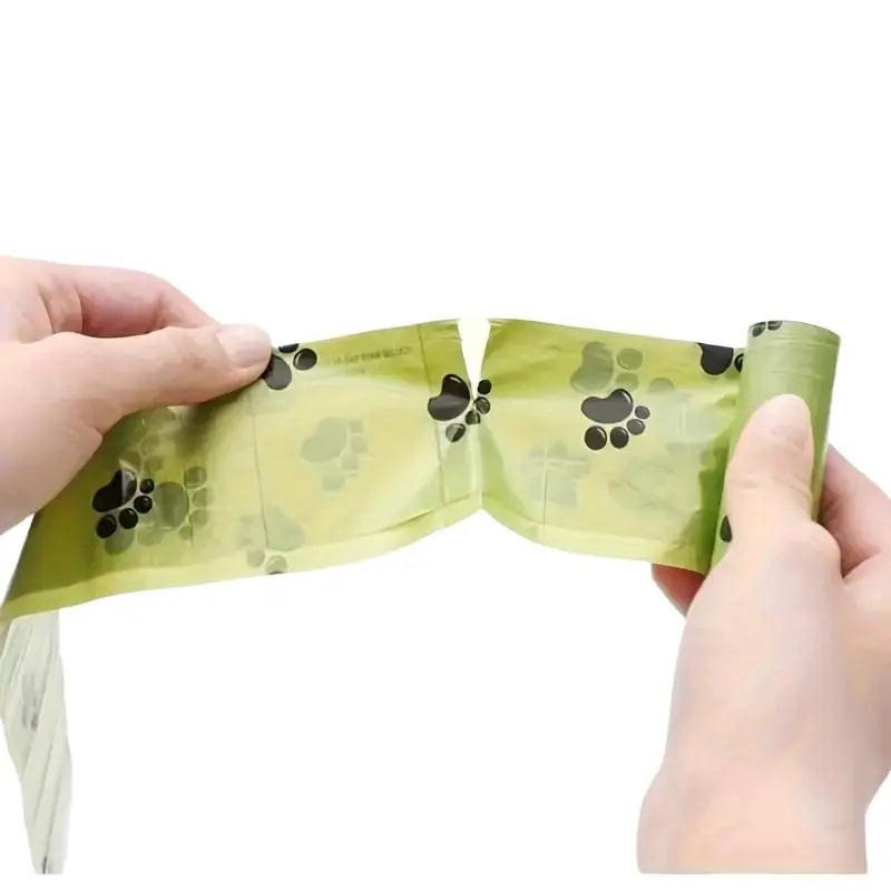Eco-Friendly Paw-Print Dog Poop Bags - Durable, Leak-Proof Solution for Effortless Outdoor Cleanups!.