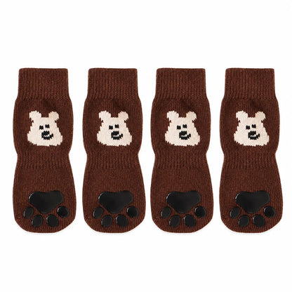 Dog Paw Protectors - 4-Piece Silicone Set with Anti-Slip Grip for Enhanced Outdoor Safety of Puppies and Dogs