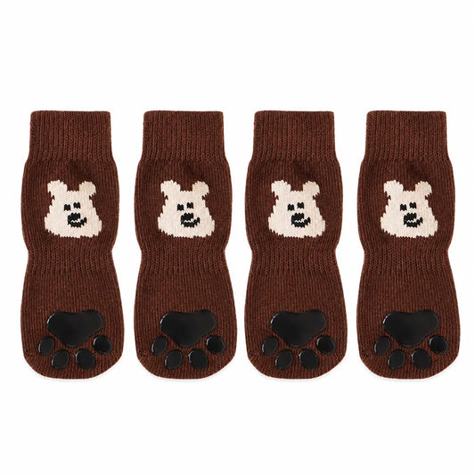 Dog Paw Protectors - 4-Piece Silicone Set with Anti-Slip Grip for Enhanced Outdoor Safety of Puppies and Dogs