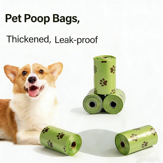 Eco-Friendly Paw-Print Dog Poop Bags - Durable, Leak-Proof Solution for Effortless Outdoor Cleanups!.