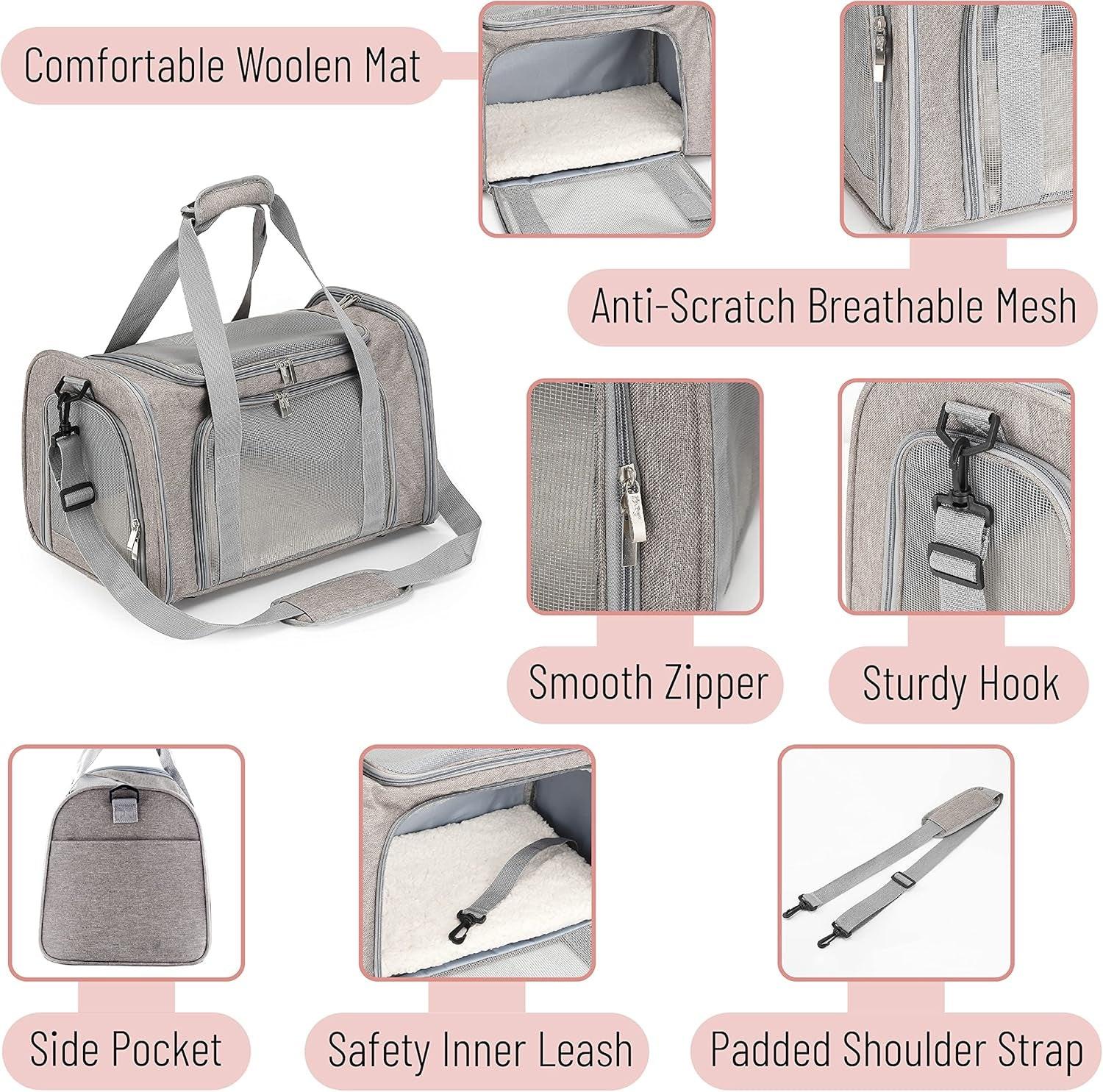 Premium Soft-Sided Pet Carrier for Cats and Dogs - Ideal for Travel and Transport.