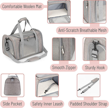Premium Soft-Sided Pet Carrier for Cats and Dogs - Ideal for Travel and Transport.