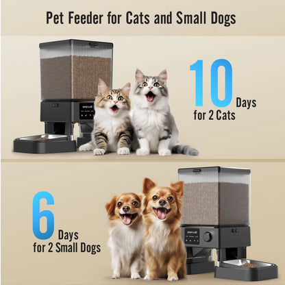 Revolutionize Your Pet's Mealtime with the 5L Automatic Cat Feeder - Smart App Control, Dual Bowl Design & 5G Wi-Fi Connectivity for Your Furry Friends!