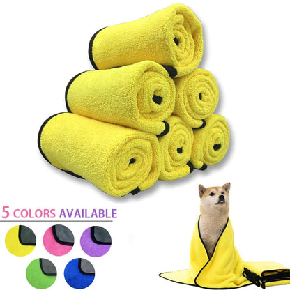 Quick-Drying Soft Fiber Towels for Dogs and Cats - Ultimate Water-Absorbent Bath Towels for Convenient Pet Care.