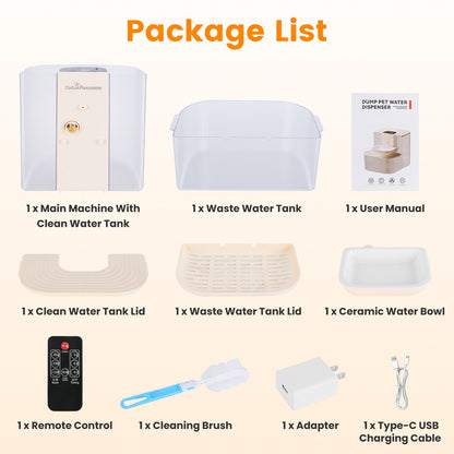 Smart Pet Water Fountain - 4.5L Automatic Cat & Dog Water Dispenser with Remote Control, Rechargeable & Self-Refill, 3 Adjustable Volumes & Cleaning Brush Included