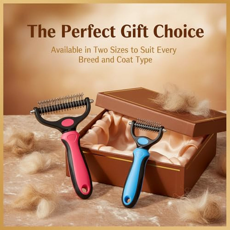 Transform Your Pet's Grooming Routine with the Dematting Comb and Undercoat Rake - Essential Tool for Long-Haired Dogs and Cats in Medium Pink