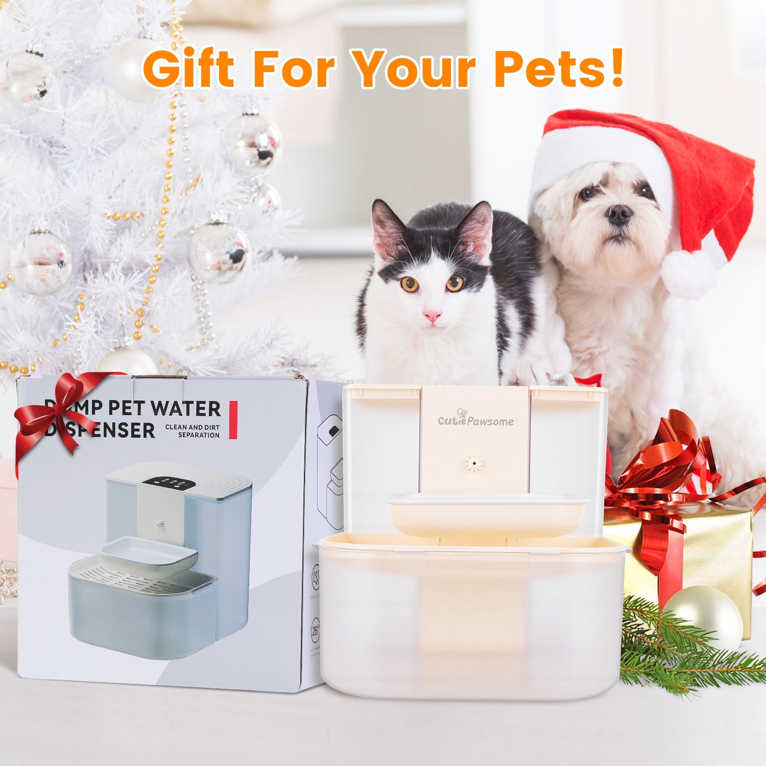 Smart Pet Water Fountain - 4.5L Automatic Cat & Dog Water Dispenser with Remote Control, Rechargeable & Self-Refill, 3 Adjustable Volumes & Cleaning Brush Included